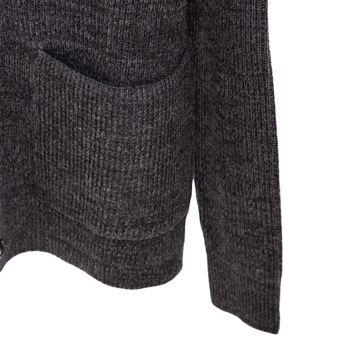 Norse Project sLoki Wool Cotton Rib Cardigan Grey Melange N45-0618 Degli Uberti